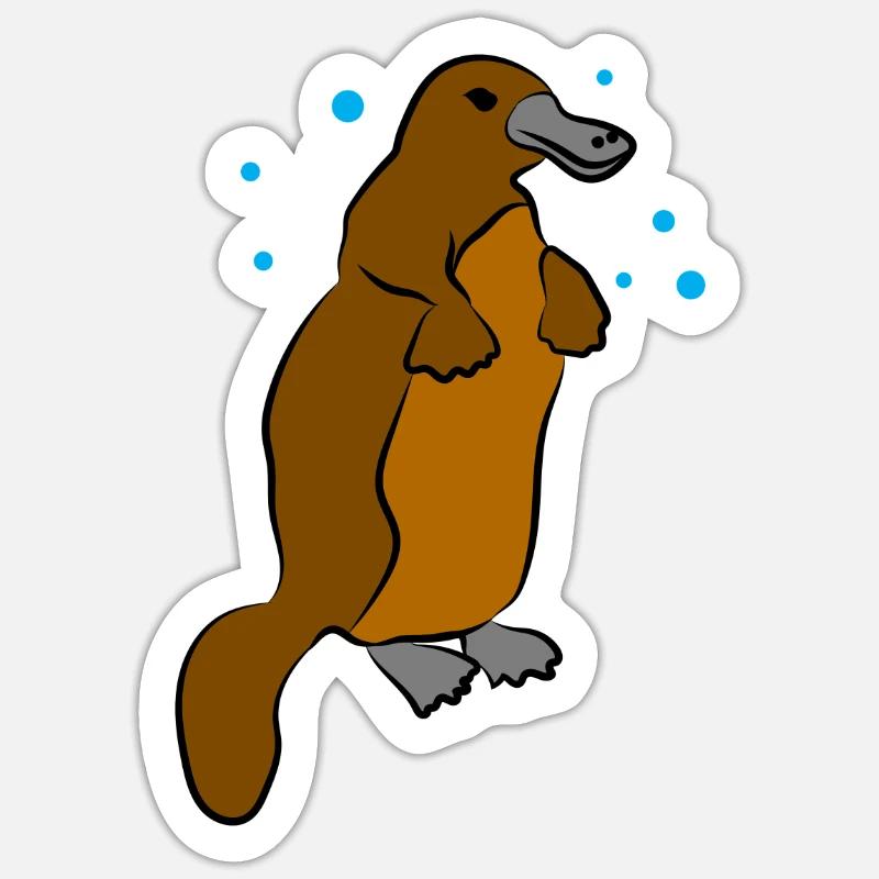 Schnabeltier - Sticker Größe S (10 x 10 cm) - Mattweiß