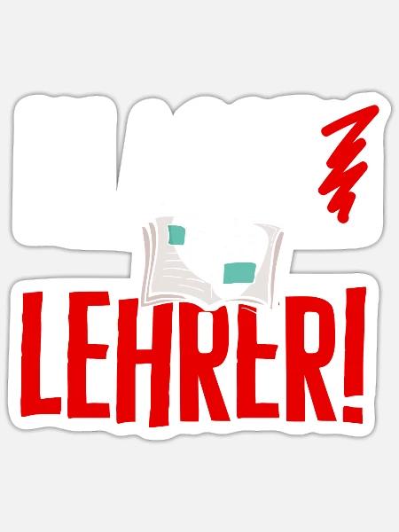 Lehrer Schule T-Shirt Ferien Klasse Geschenk - Sticker Größe S (10 x 10 cm) - Mattweiß