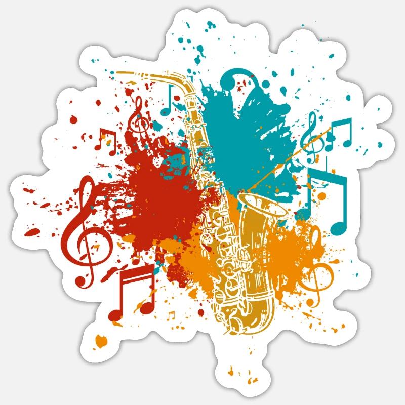 Saxophone - Sticker size S (10 x 10 cm) - white matte