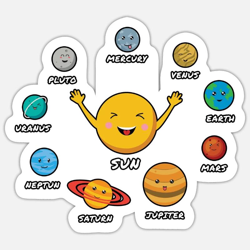 Solar system - Sticker size S (10 x 10 cm) - white matte