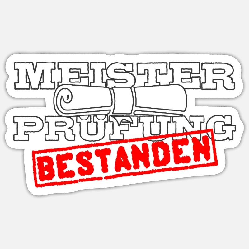 Gift Master Examination passed - Sticker size S (10 x 10 cm) - white matte