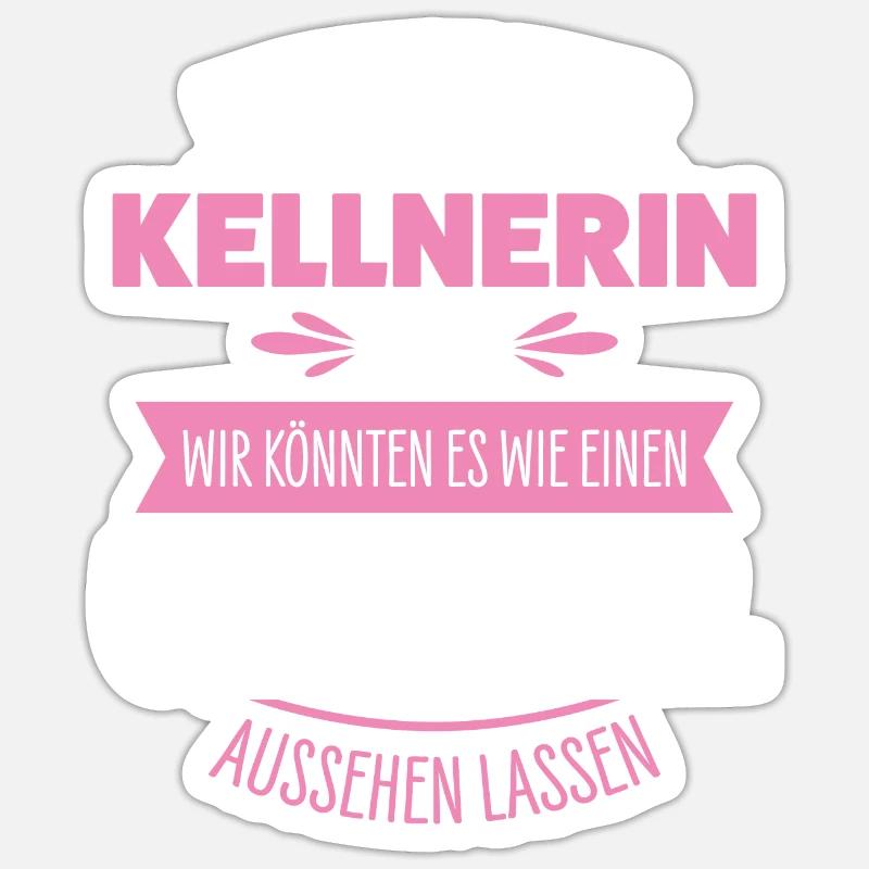 Kellnerin - Sticker Größe S (10 x 10 cm) - Mattweiß