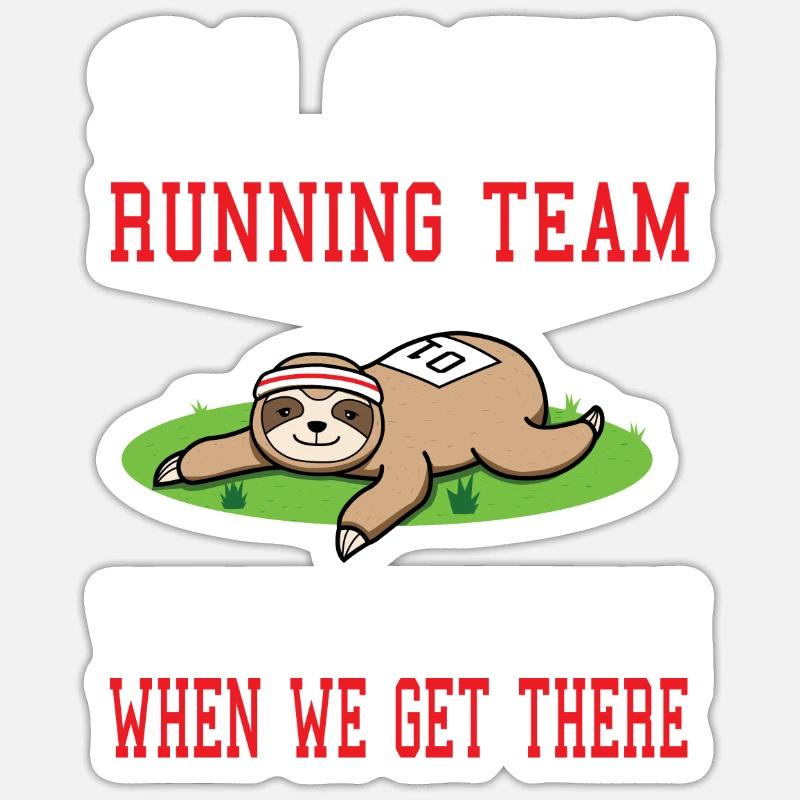 Napping Sloth Running Team Sloth Gift Sticker size S (10 x 10 cm)