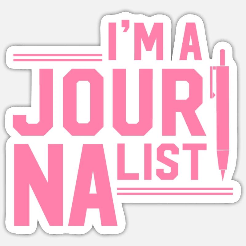 Journaliste - Sticker taille S (10 x 10 cm) - blanc mat