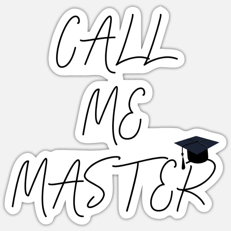 Call me Master Abschluss 2019 Geschenk Studium Sticker Größe S (10 x 10 cm)