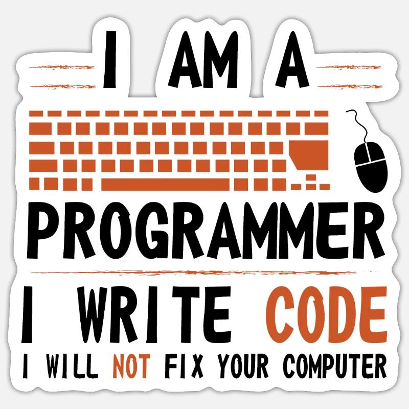 Programmierer - Sticker Größe S (10 x 10 cm) - Mattweiß