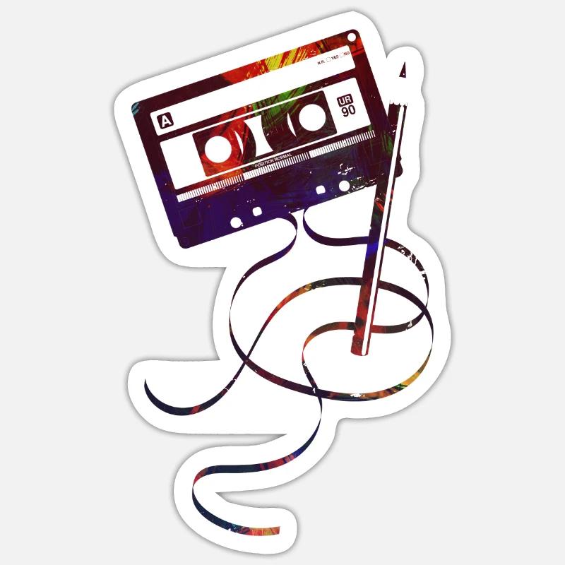 Crayon cassette Sticker taille S (10 x 10 cm)