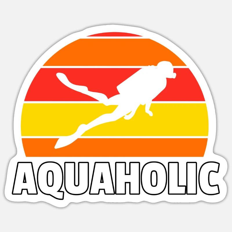 Diving Diver Dive Scuba Diver Gift - Sticker taille S (10 x 10 cm) - blanc mat
