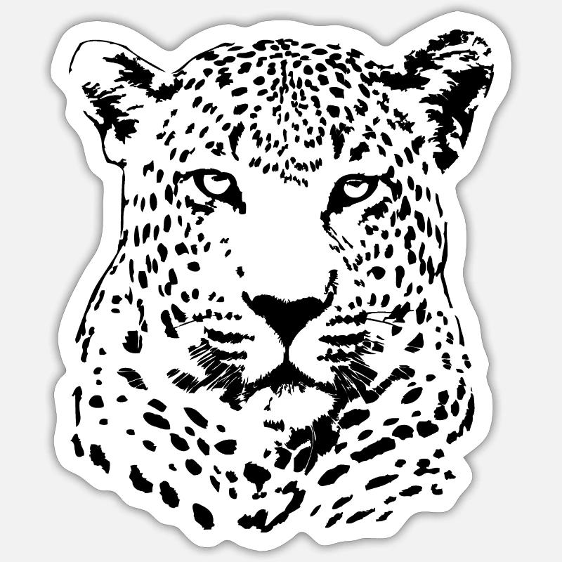 Leopard - Sticker size S (10 x 10 cm) - white matte