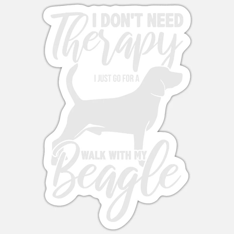 Beagle - Sticker Größe S (10 x 10 cm) - Mattweiß