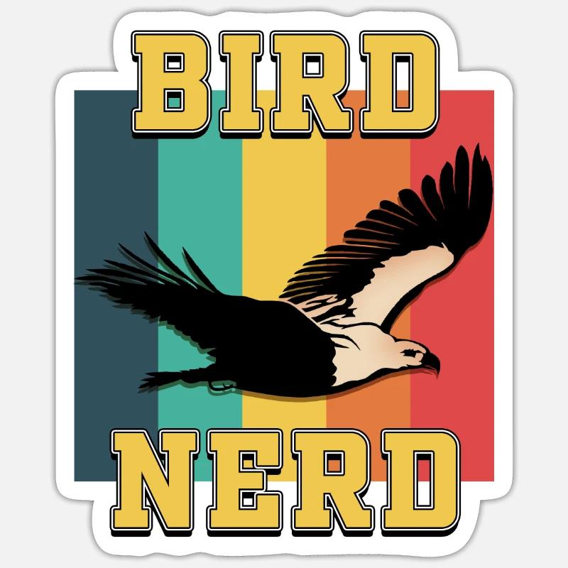 Oiseau NERD Sticker taille S (10 x 10 cm)