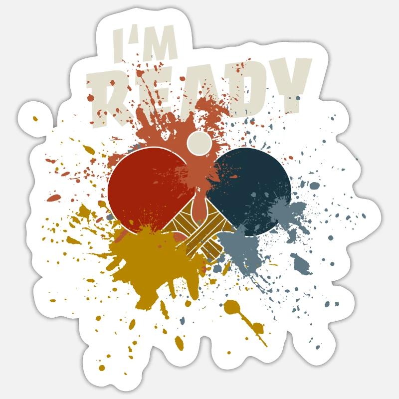 Ping-pong - Sticker taille S (10 x 10 cm) - blanc mat