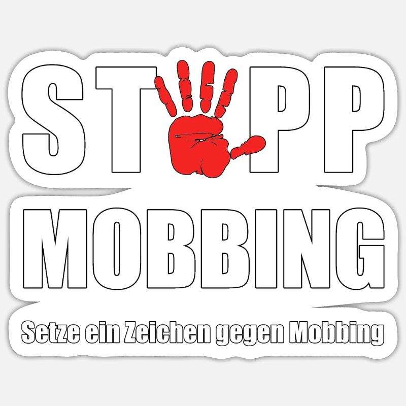 Stopp Mobbing - Setze ein Zeichen Sticker Größe S (10 x 10 cm)