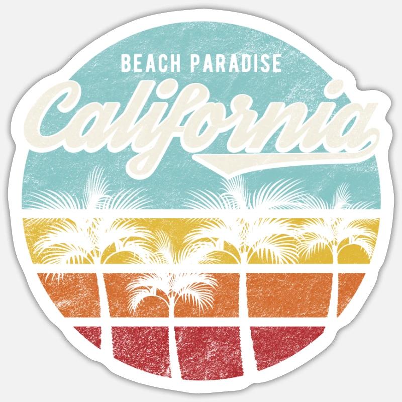 California Beach - Sticker taille S (10 x 10 cm) - blanc mat