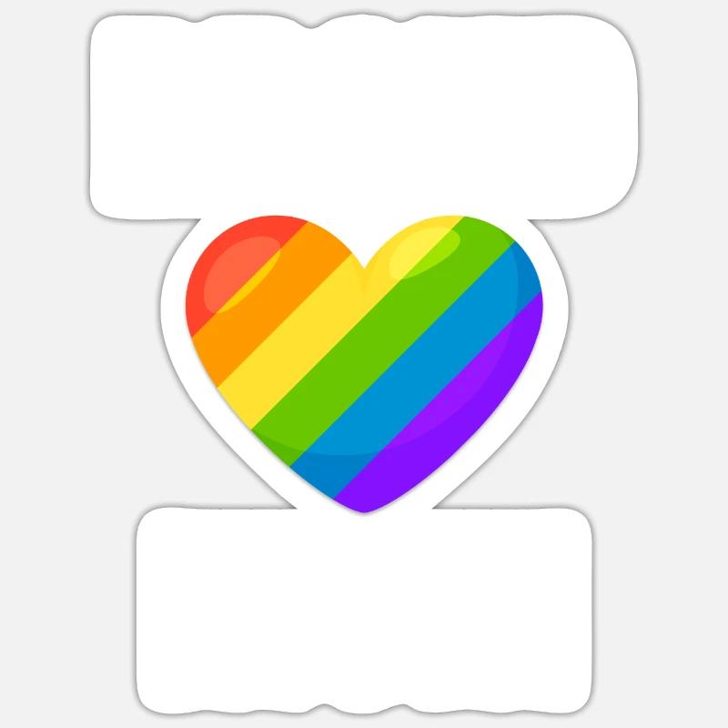 Stolze Mutter Regenbogen Herz Stolz - Sticker Größe S (10 x 10 cm) - Mattweiß