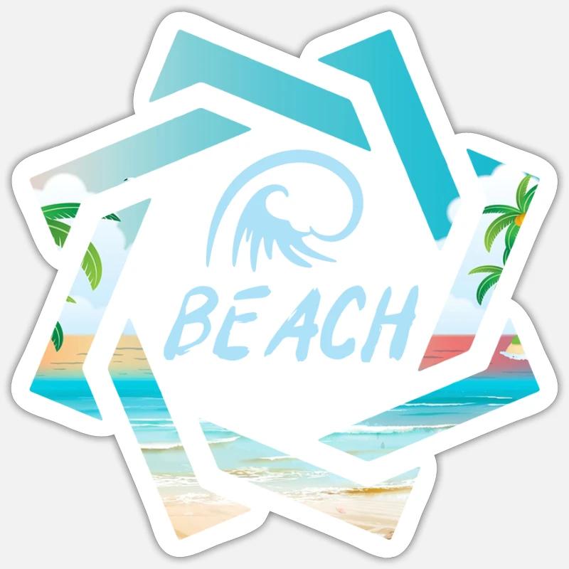Beach - Sticker size S (10 x 10 cm) - white matte