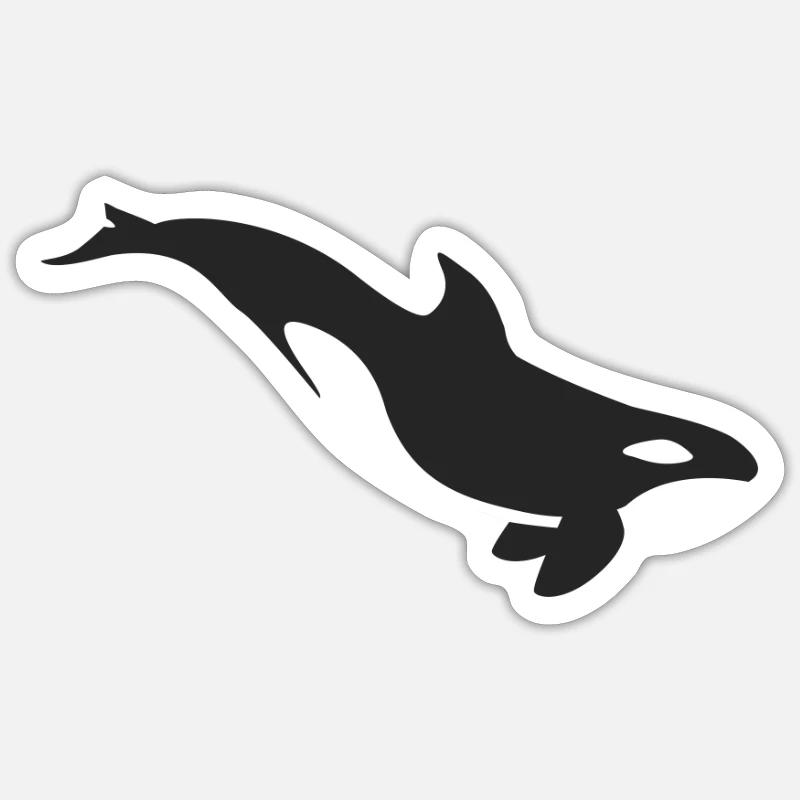 Orca Wal - Sticker Größe S (10 x 10 cm) - Mattweiß