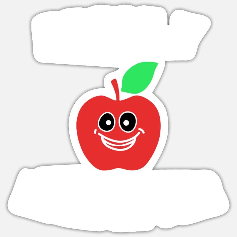 Apfel - Sticker Größe S (10 x 10 cm) - Mattweiß