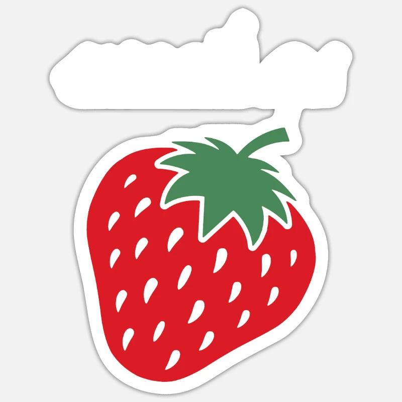 Fraise - Sticker taille S (10 x 10 cm) - blanc mat