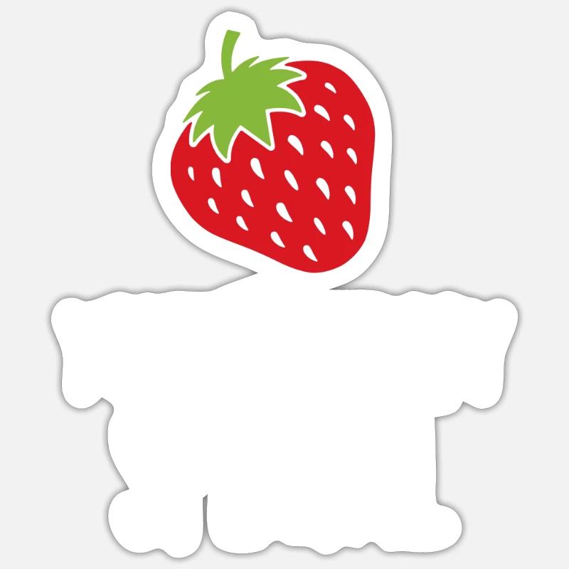 Fraises - Sticker taille S (10 x 10 cm) - blanc mat