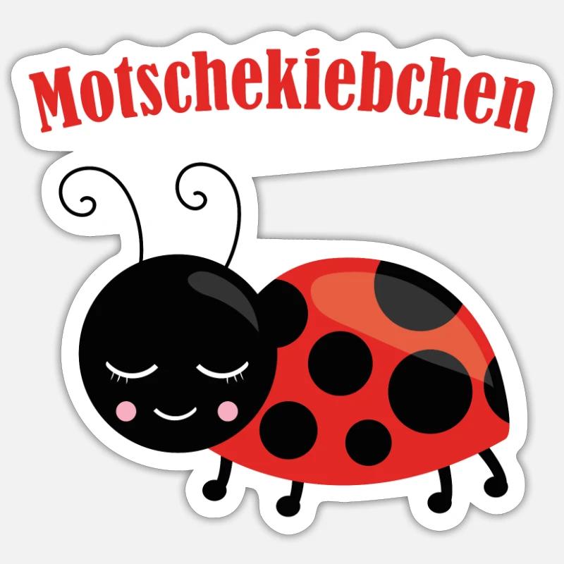 Modschegiebchen Motschekiebchen Geschenk 0811 - Sticker Größe S (10 x 10 cm) - Mattweiß