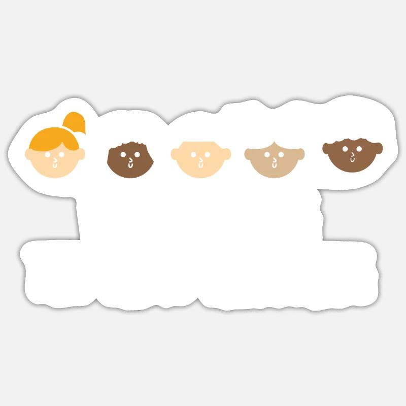 Equality Children Happy Laughter Same Language Sticker size S (10 x 10 cm)