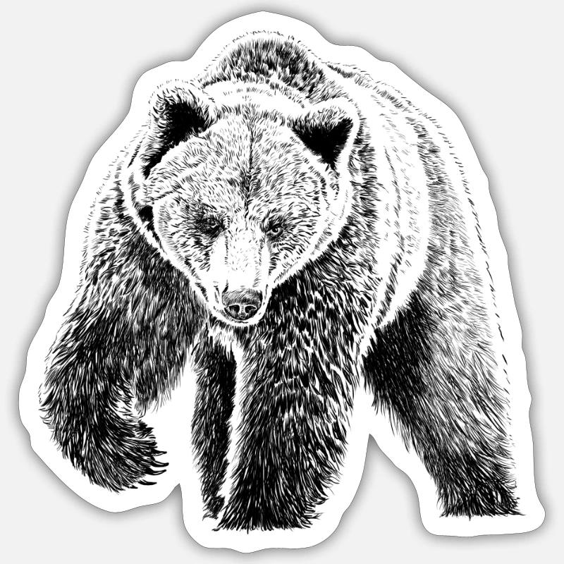 Bär - Sticker Größe S (10 x 10 cm) - Mattweiß