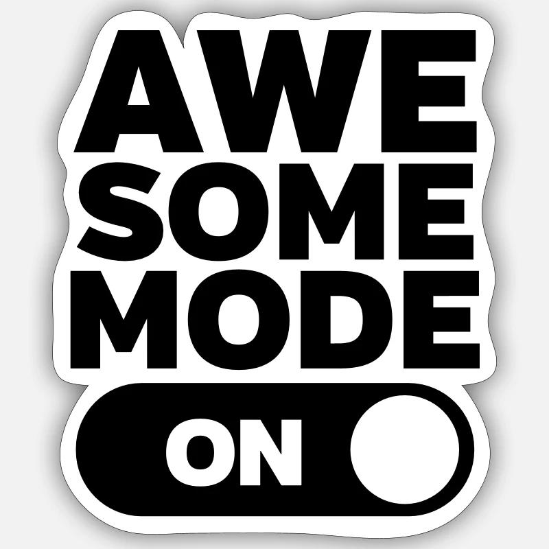 Awesome Mode (On) - Sticker Größe S (10 x 10 cm) - Mattweiß