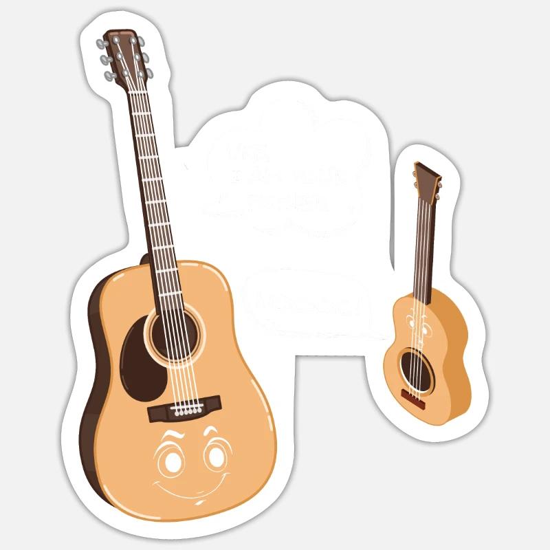 Ukulele Lustiger Spruch - Sticker Größe S (10 x 10 cm) - Mattweiß