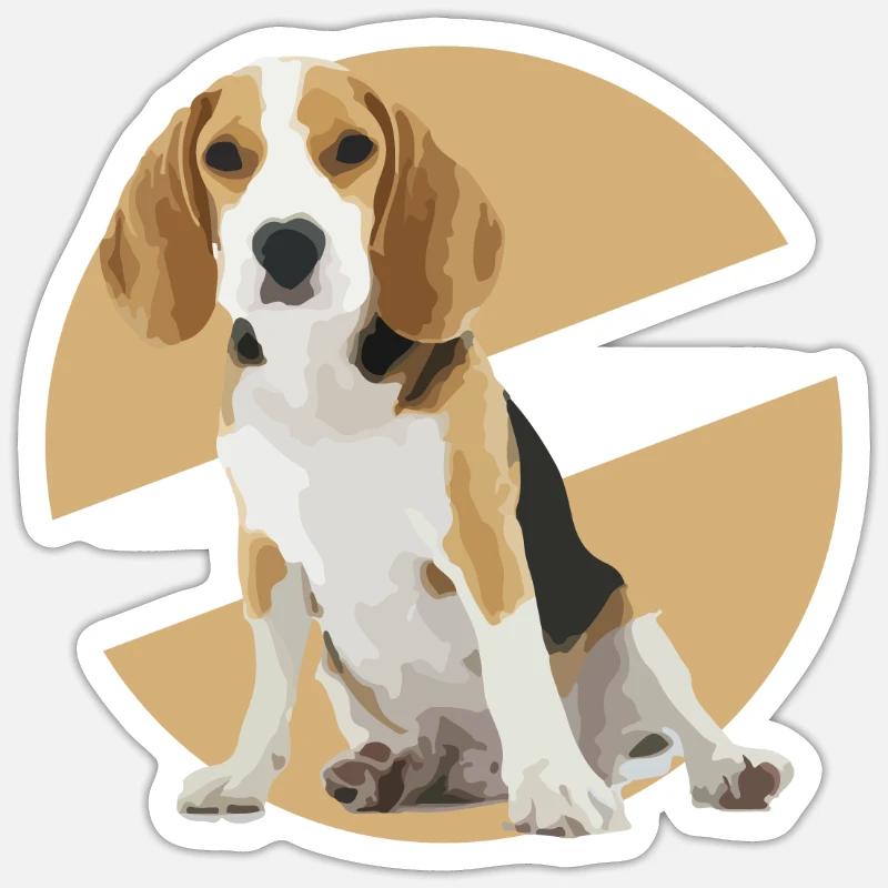 beagle - Sticker size S (10 x 10 cm) - white matte