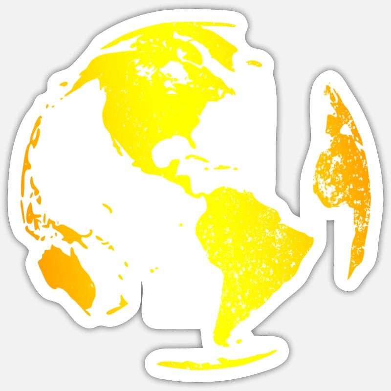 Globe World Map - Sticker size S (10 x 10 cm) - white matte