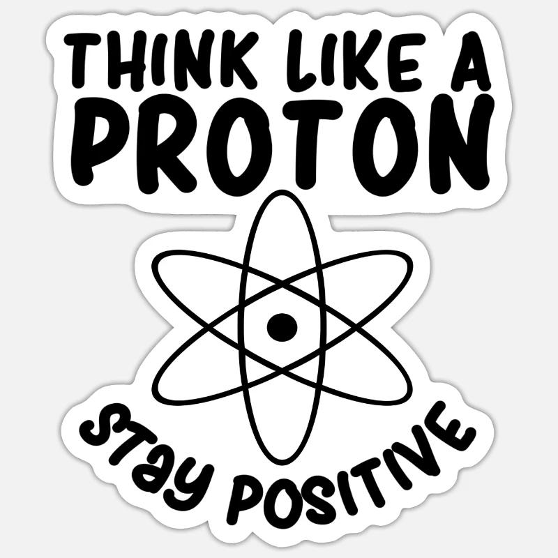 proton - Sticker taille S (10 x 10 cm) - blanc mat