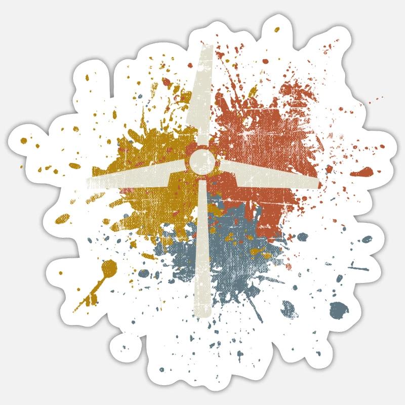 Wind power - Sticker size S (10 x 10 cm) - white matte