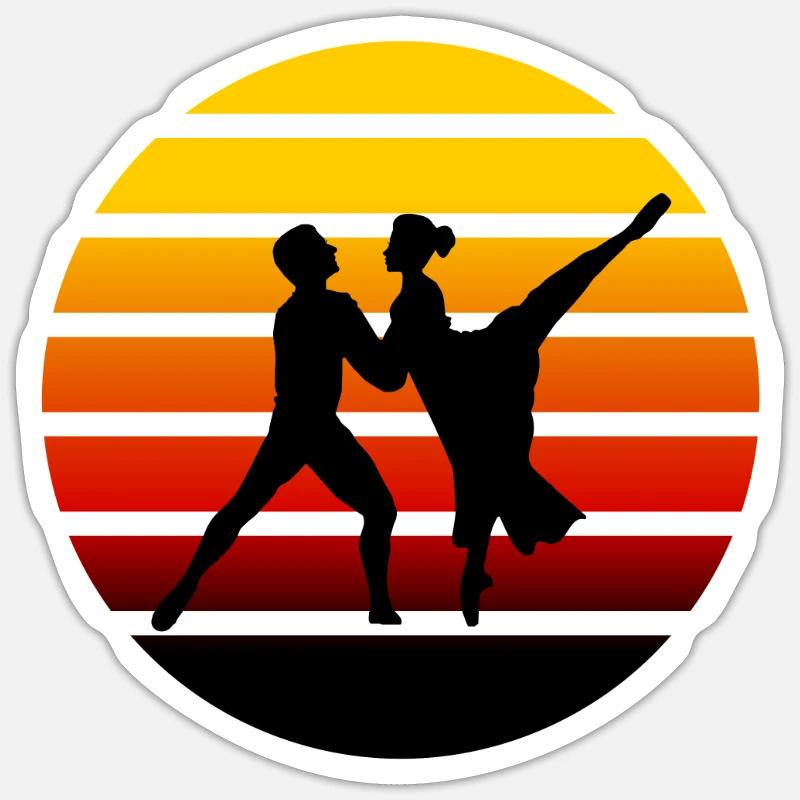 danse - Sticker taille S (10 x 10 cm) - blanc mat