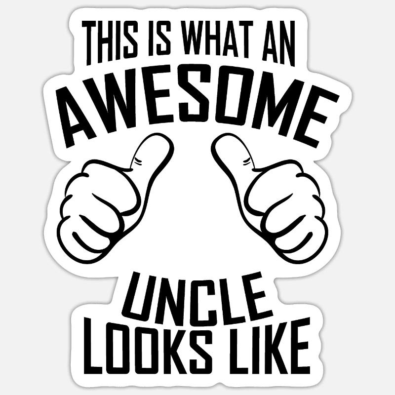 Oncle - Sticker taille S (10 x 10 cm) - blanc mat