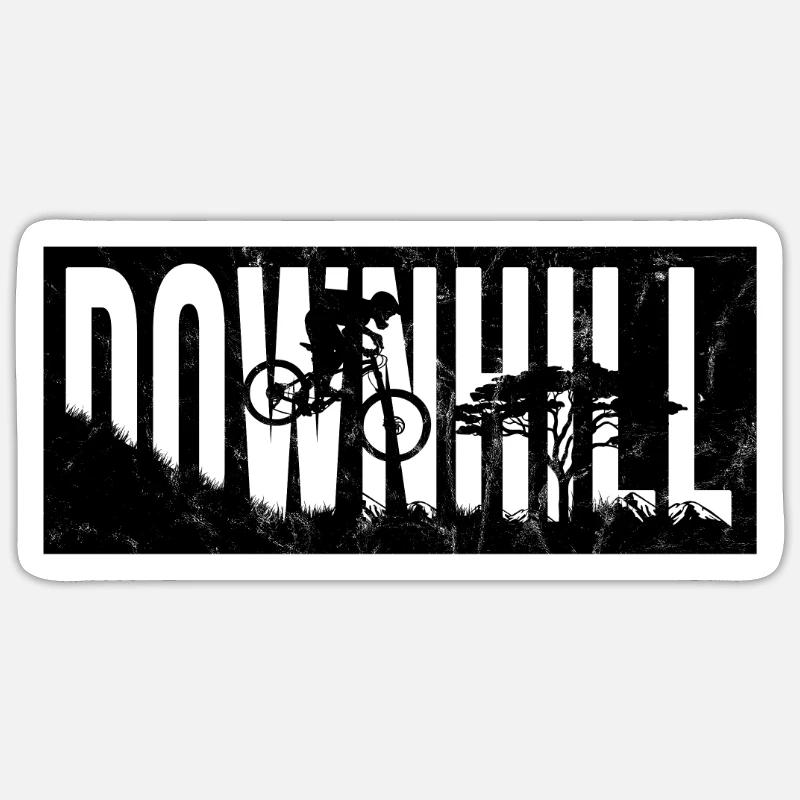BICYCLE descente noir - Sticker taille S (10 x 10 cm) - blanc mat