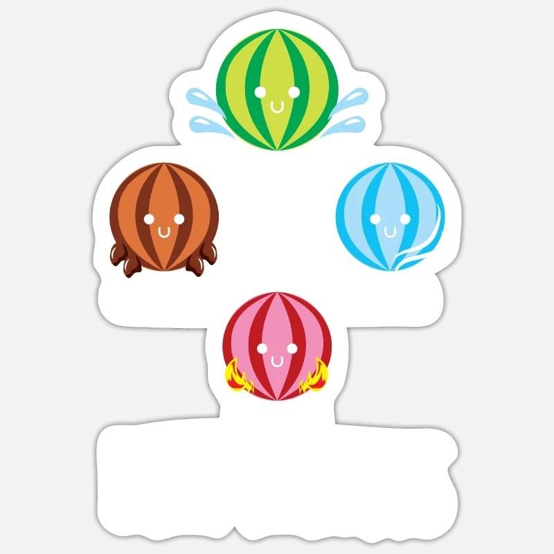 Élément pastèon Chimie Eau Terre Feu Air Sticker taille S (10 x 10 cm)