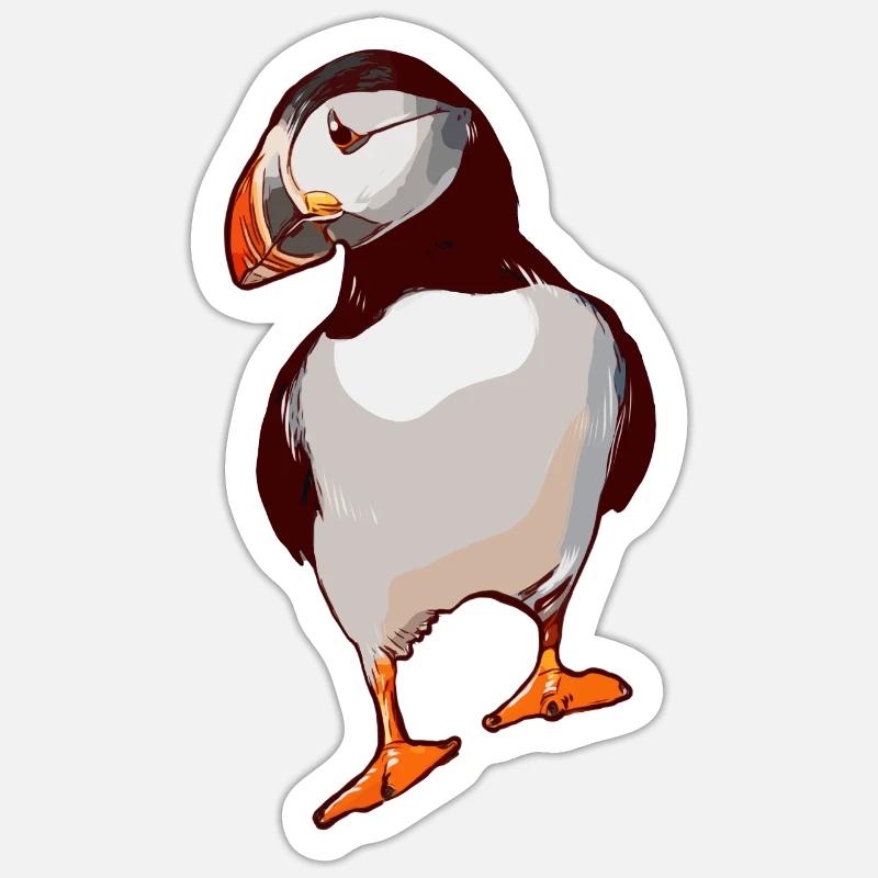Puffin - Sticker size S (10 x 10 cm) - white matte