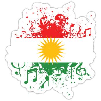 Kurden Musik Kurdistan - Sticker Größe S (10 x 10 cm) - Mattweiß - Vorne