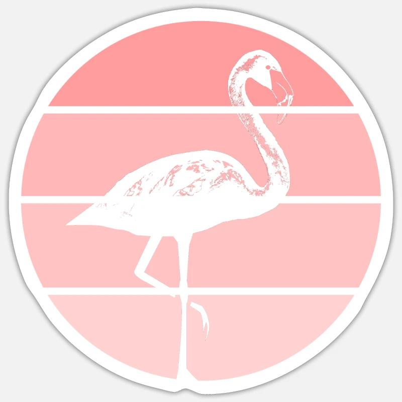 flamant - Sticker taille S (10 x 10 cm) - blanc mat
