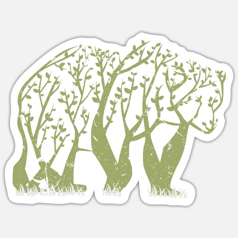 Bear forest - Sticker size S (10 x 10 cm) - white matte