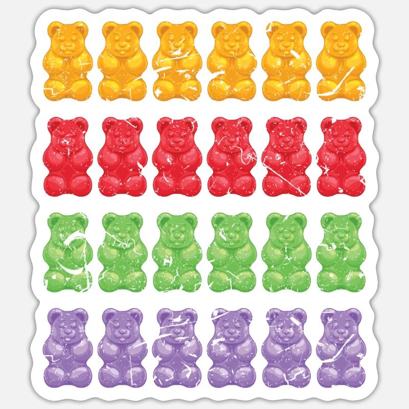 Bear gummi bear - Sticker size S (10 x 10 cm) - white matte