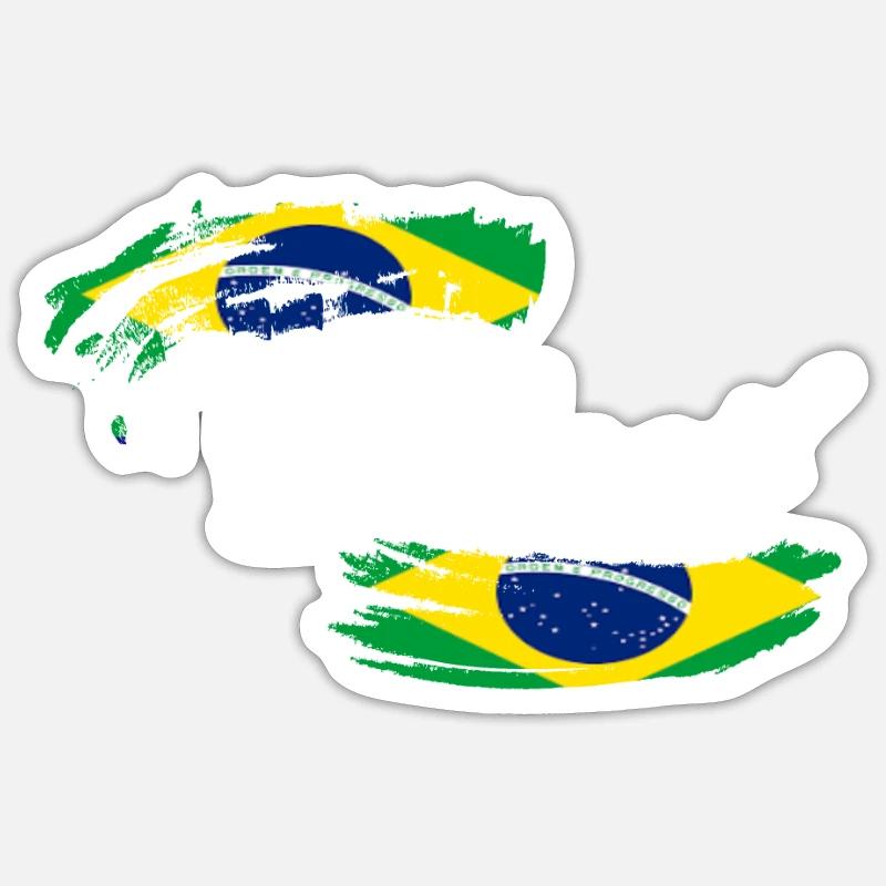 brésil drapeau - Sticker taille S (10 x 10 cm) - blanc mat