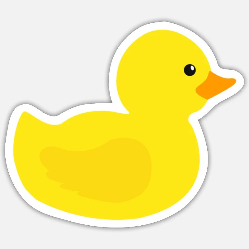Gummiente - Sticker Größe S (10 x 10 cm) - Mattweiß