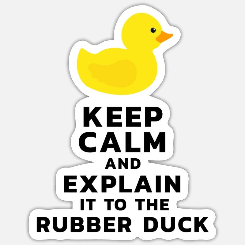 Programmierer Gummiente Debug - Sticker Größe S (10 x 10 cm) - Mattweiß