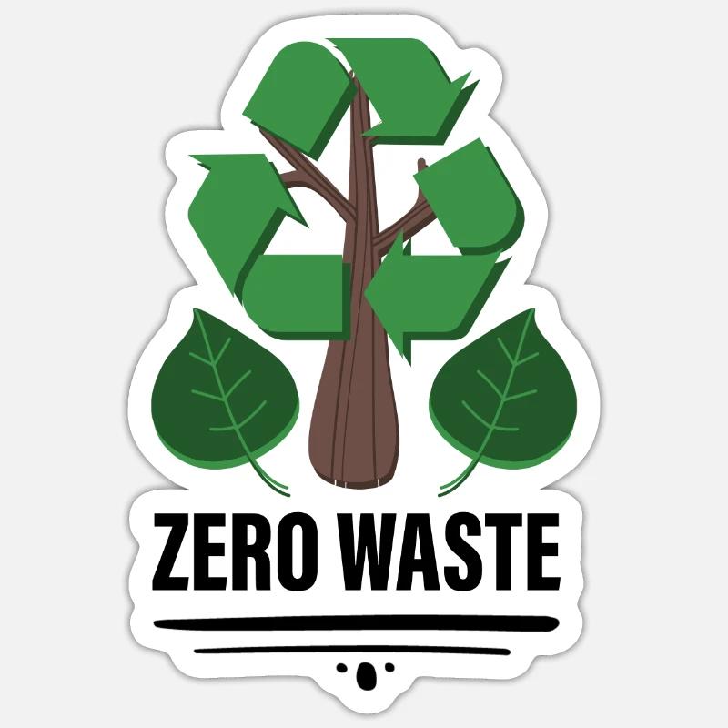 Zero Waste - Sticker Größe S (10 x 10 cm) - Mattweiß