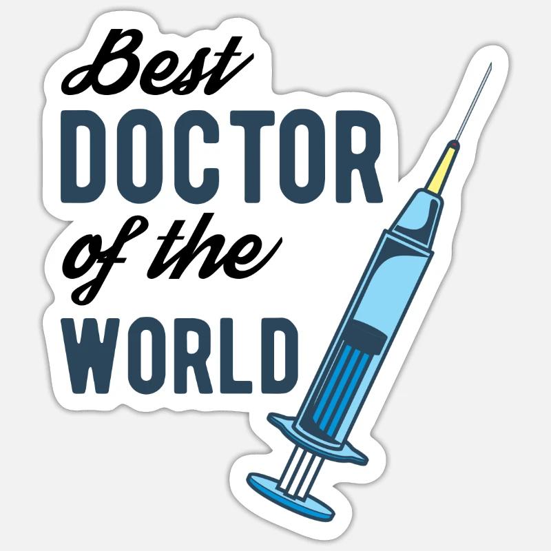 médecin - Sticker taille S (10 x 10 cm) - blanc mat