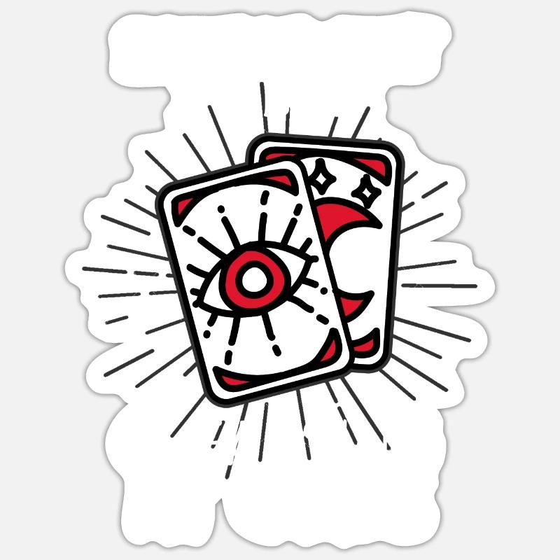Tarot Karten Hellseher Karten Legen - Sticker Größe S (10 x 10 cm) - Mattweiß