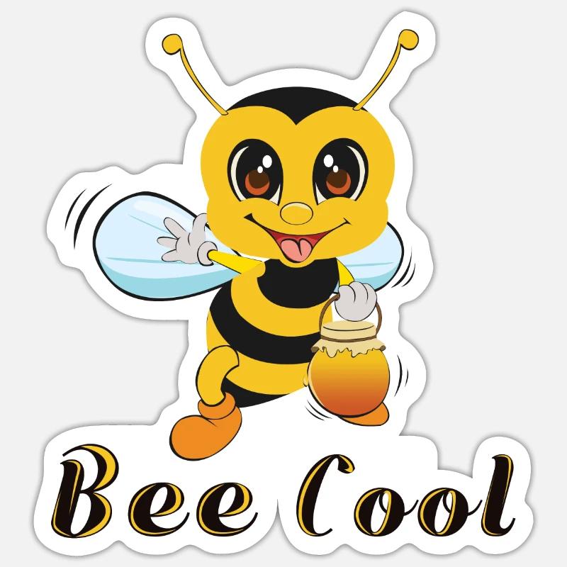Bee Cool - Sticker Größe S (10 x 10 cm) - Mattweiß