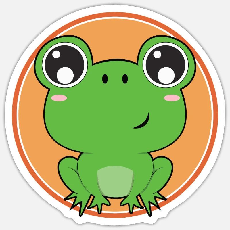 Grenouille douce - Sticker taille S (10 x 10 cm) - blanc mat